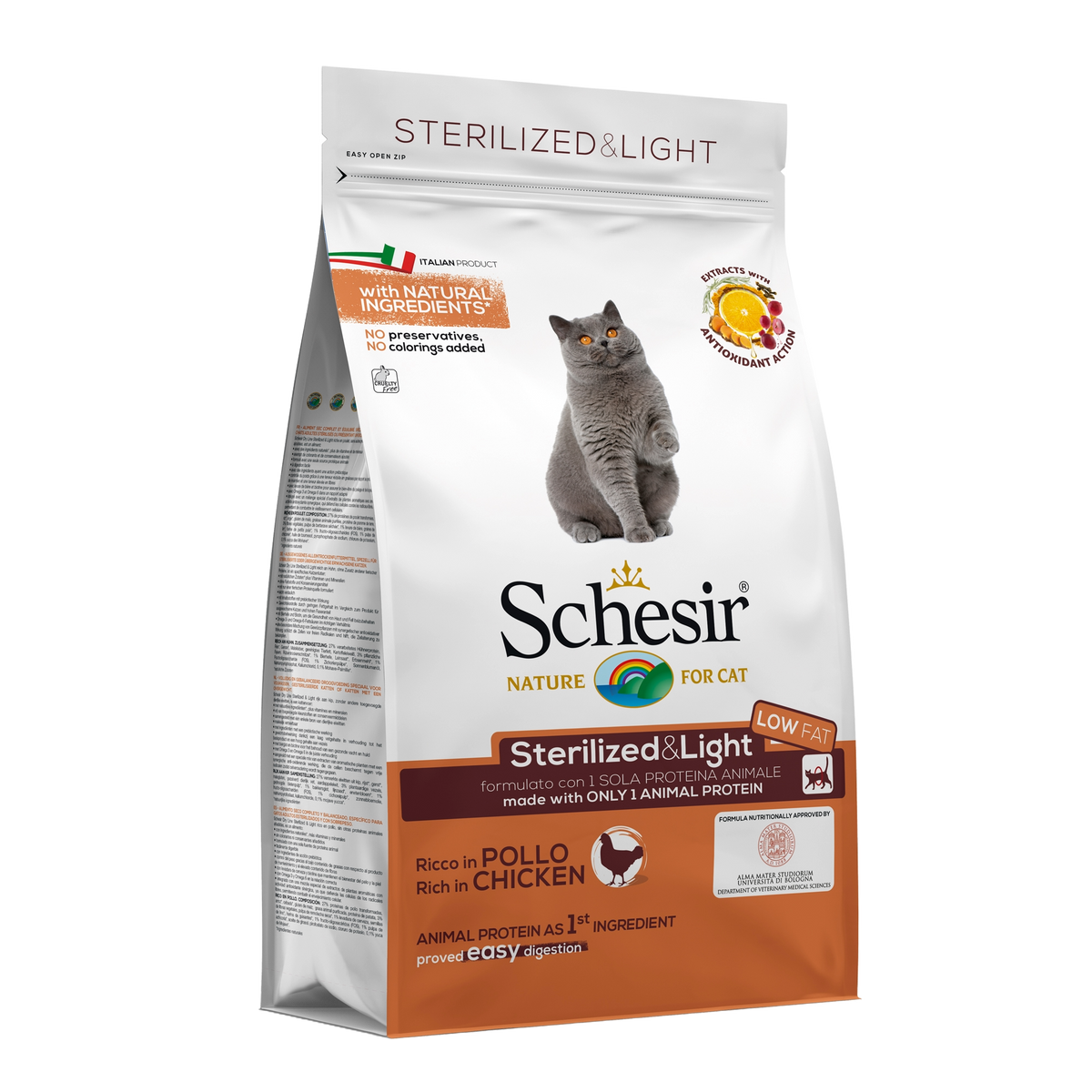 Schesir Sterilised & Light Trockenfutter Katze Huhn, 1,5 kg