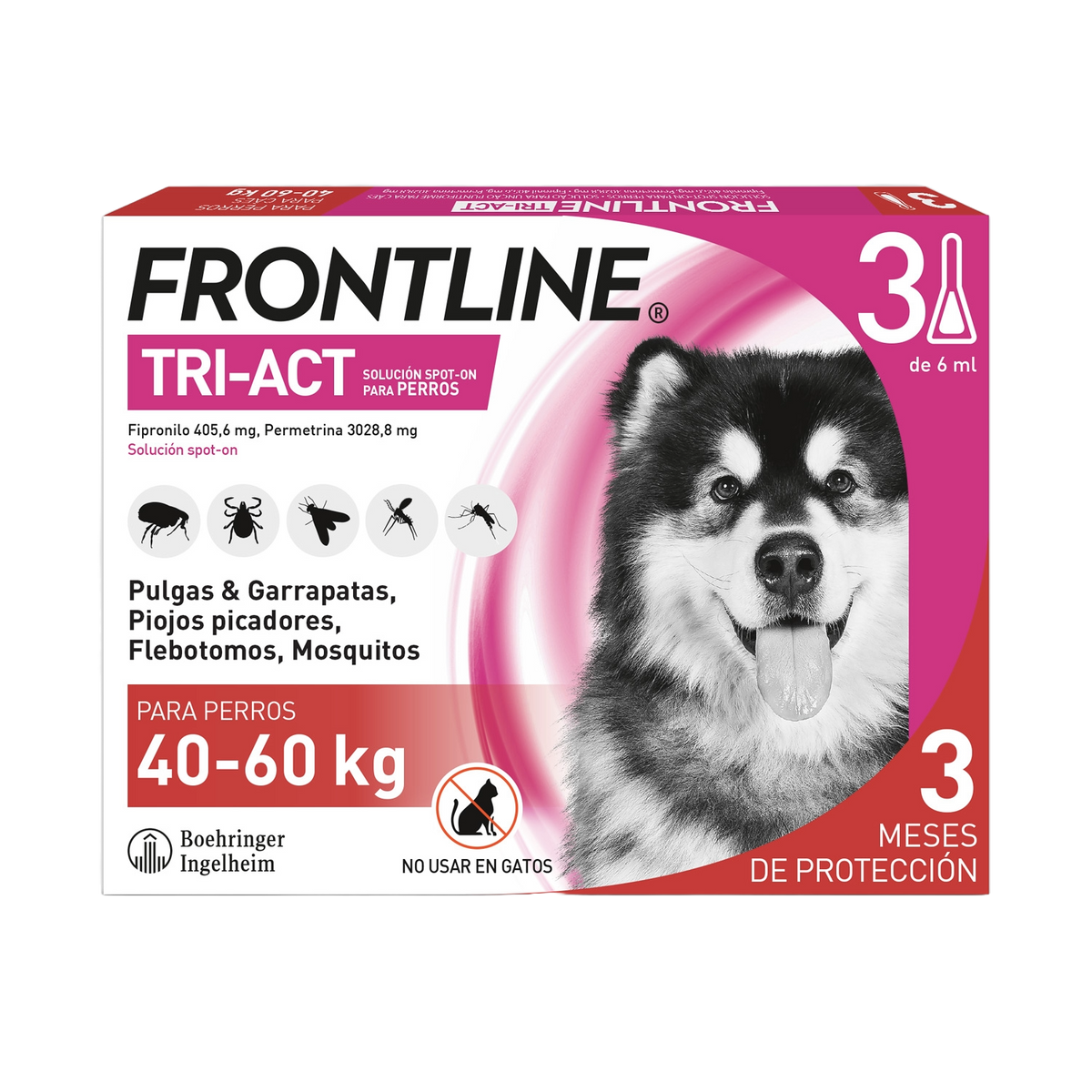 Frontline Tri-Act Spot-on Hund 40–60 kg, 6 Pipetten