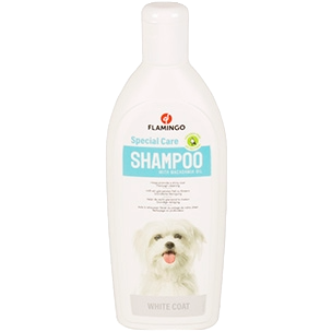 Flamingo Hundeshampoo für weißes Fell mit Macadamiaöl