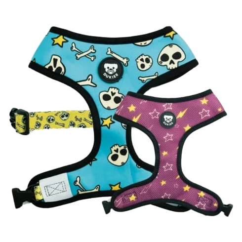 Wendegeschirr Hund Dukier Calaveras, blau und lila, Größen T1 bis T4