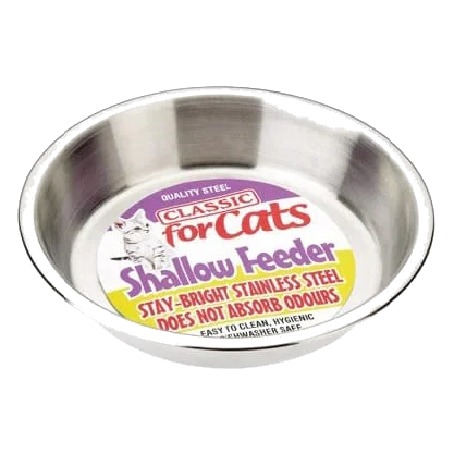 Classic Shallow Stainless Steel Cat Dish 500 ml – Napf für Katzen