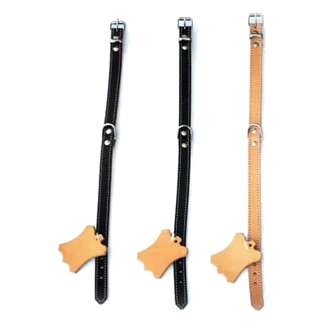 Leder-Hundehalsband mit weißem Filzfutter, Größen 1 bis 5