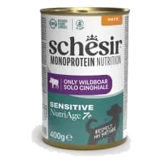 Schesir Monoprotein Nassfutter Hund Wildschwein Senior 7+, Dose 400 g