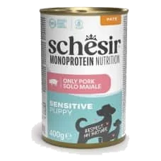 Schesir Monoprotein Puppy Nassfutter Welpe Schwein, Dose 400 g