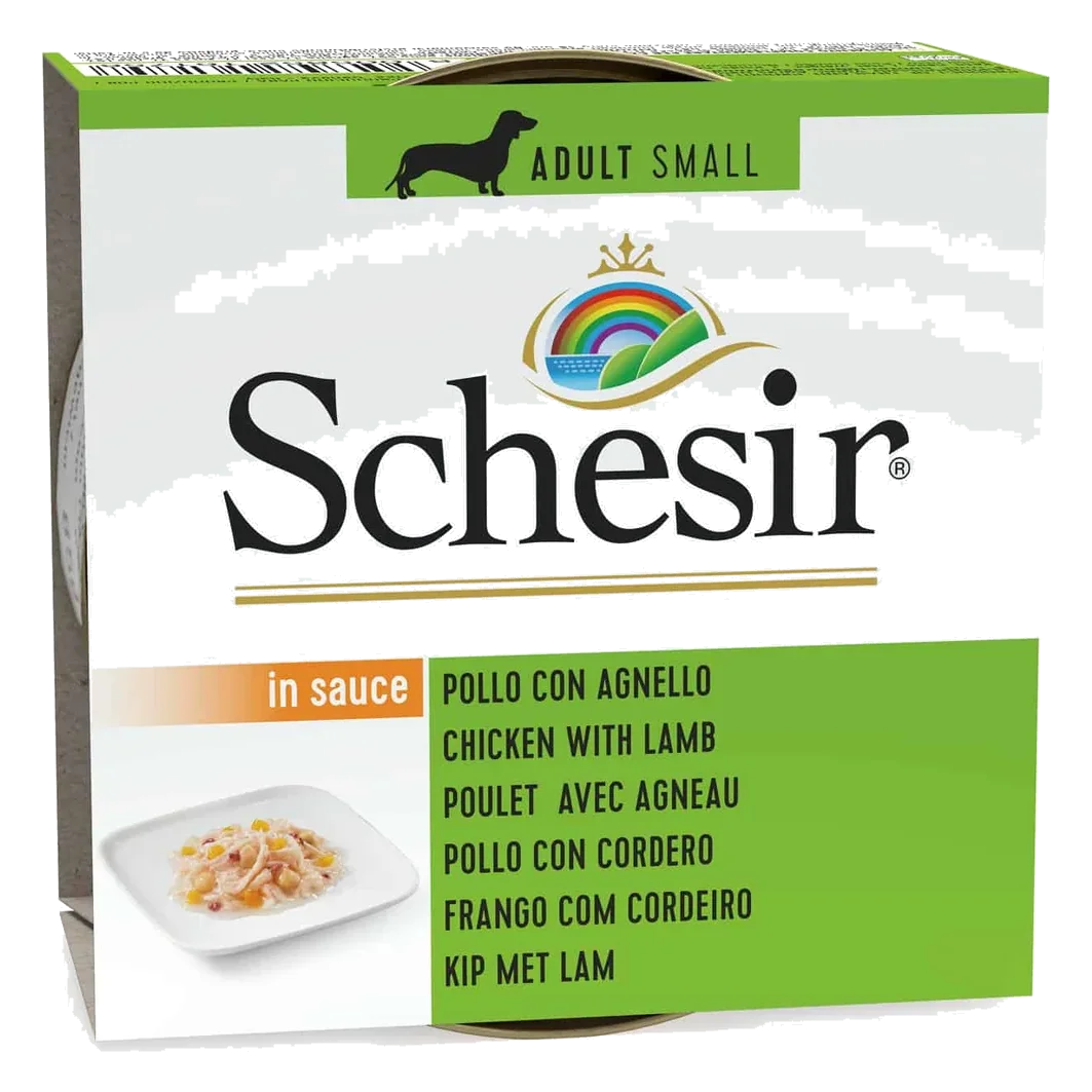Schesir Nassfutter Hund Huhn mit Lamm, Dose 85 g