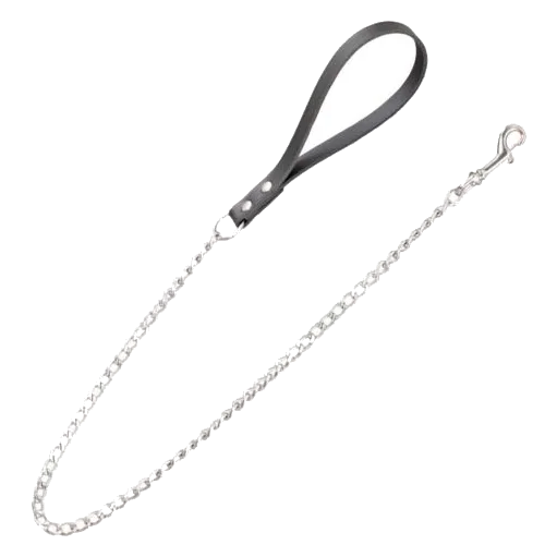 Metall-Hundeleine mit Ledergriff, 4 mm × 80 cm
