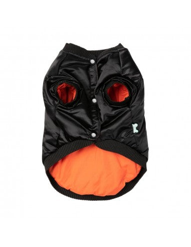 Satin-Bomberjacke für Hunde FuzzYard Frat in Schwarz