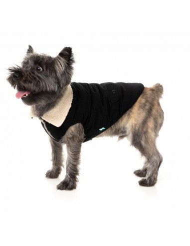 Hundejacke mit Teddyfutter FuzzYard Frontier in Schwarz