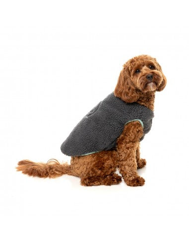 Hundemantel FuzzYard Nara 25 wendbar in Grau