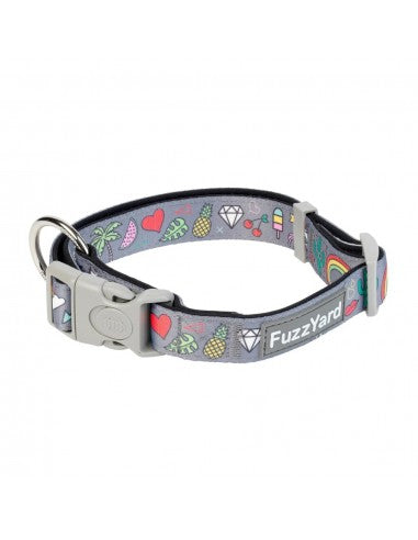 FuzzYard Coachella Neopren-Hundehalsband (Größe L)