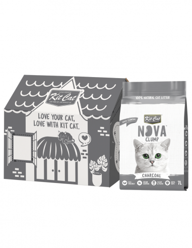 Katzenstreu klumpend Kit Cat NovaClump Erbsenfaser Aktivkohle 7 L