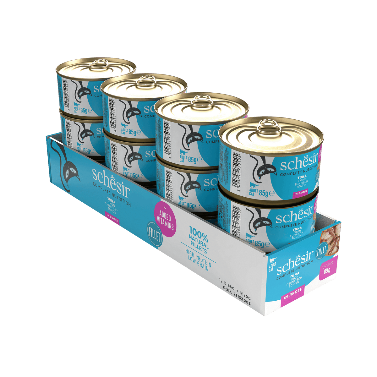 Schesir Nassfutter Katze Thunfisch natur, Dose 85 g – Bild 2