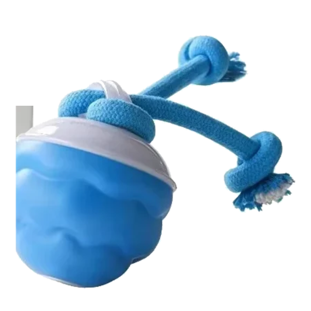 Interaktiver Hundeball mit Seil, verbesserte blaue Version