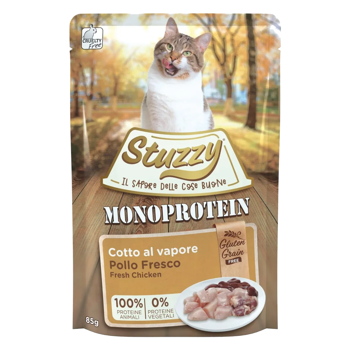 Stuzzy Grain Free Monoprotein Nassfutter Katze frisches Huhn, 85 g