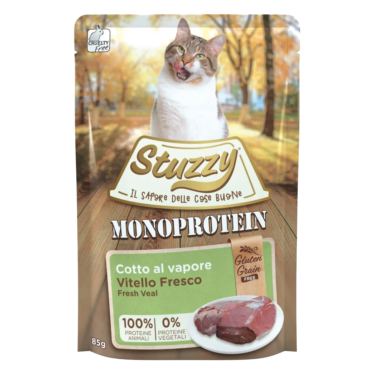 Stuzzy Grain Free Monoprotein Nassfutter Katze frisches Kalb, 85 g