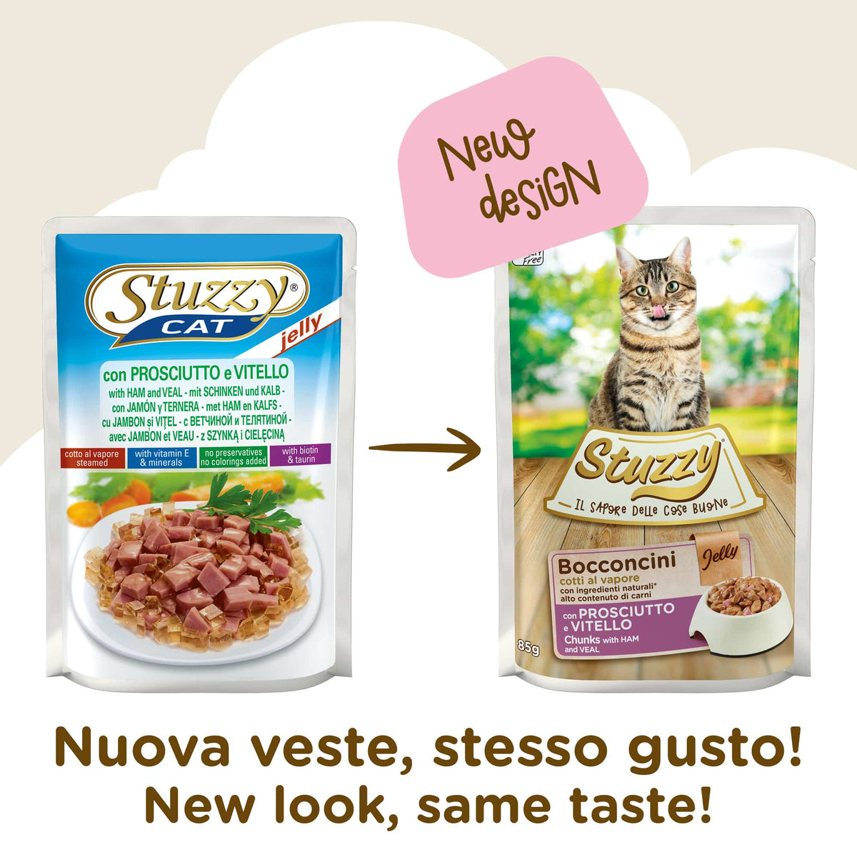 Stuzzy Cat Nassfutter Katze Schinken und Kalb, Beutel 85 g – Bild 2
