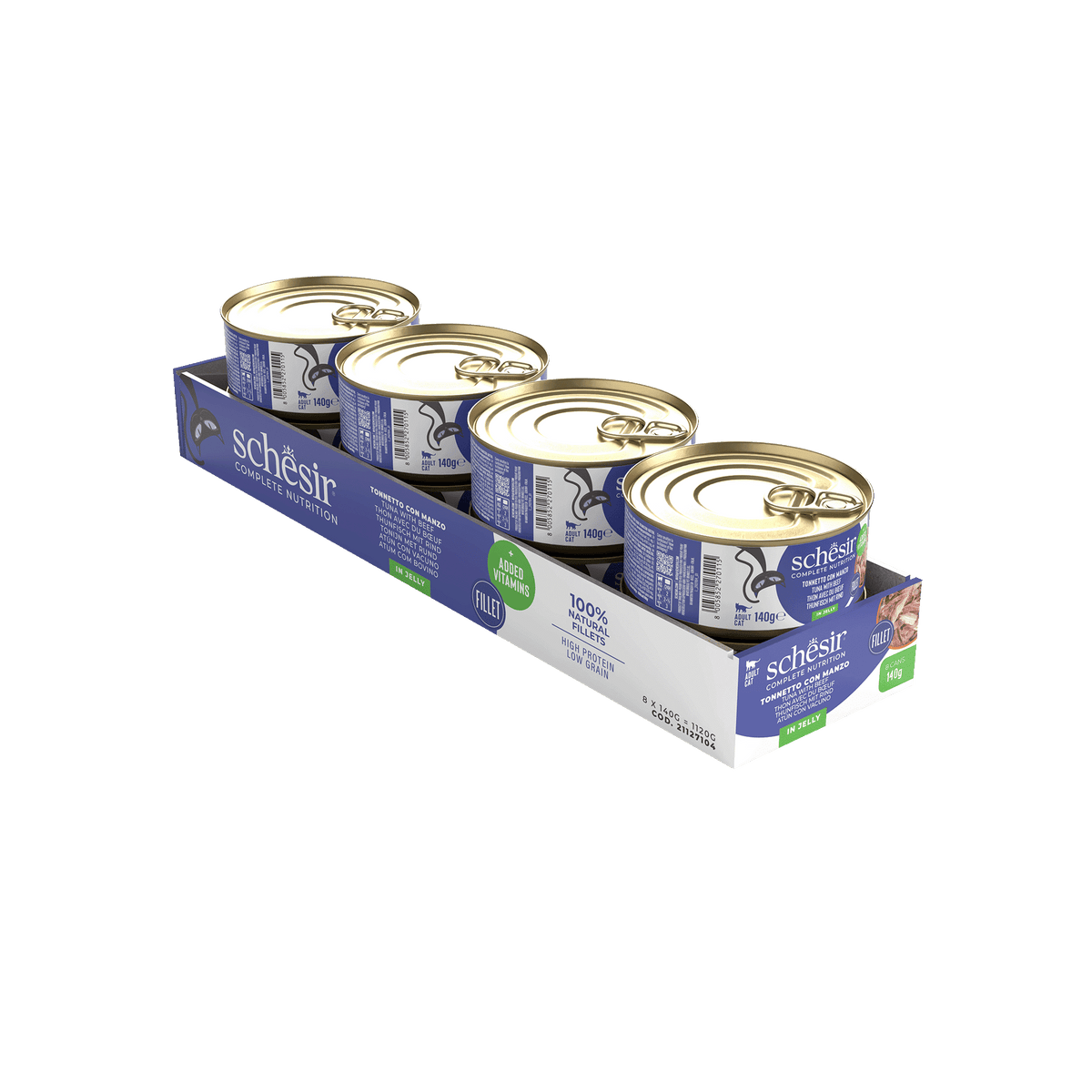 Schesir Nassfutter Katze Thunfisch mit Rinderfilets, Dose 140 g – Bild 2