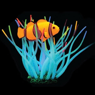 Aqua Lumo Seeanemone mit Kugelfisch Aquarium Deko