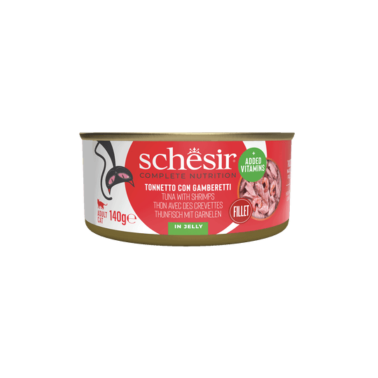 Schesir Nassfutter Katze Thunfisch mit Garnelen, Dose 140 g