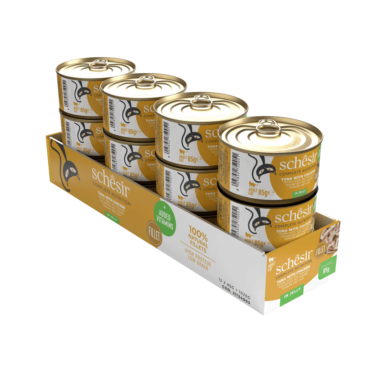 Schesir Nassfutter Katze Thunfisch mit Hühnerfilets, Dose 85 g – Bild 2