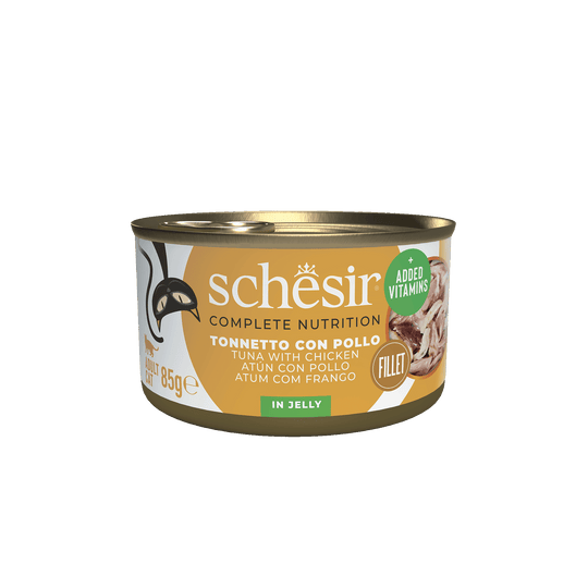 Schesir Nassfutter Katze Thunfisch mit Hühnerfilets, Dose 85 g