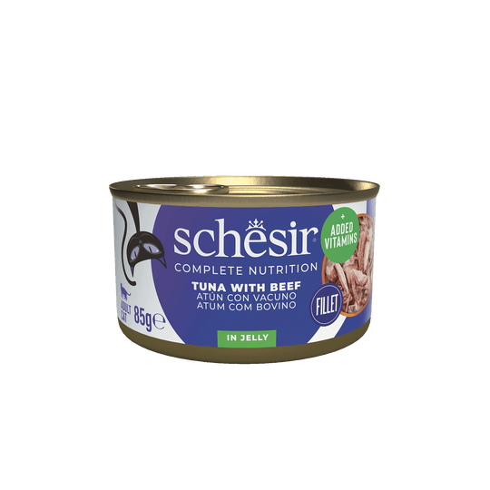 Schesir Nassfutter Katze Thunfisch mit Rind, Dose 85 g