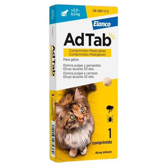 AdTab 48 mg Zeckentablette Katze, über 2 bis 8 kg