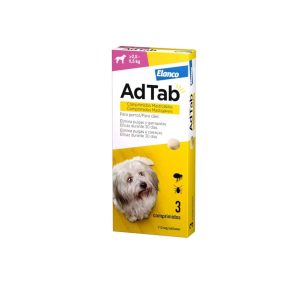 AdTab Kautablette gegen Zecken und Flöhe für Hunde 2,5–5,5 kg, 3 Tabletten