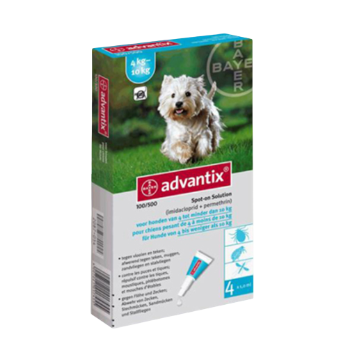 Advantix Spot-on Hund 4–10 kg, 4 Pipetten