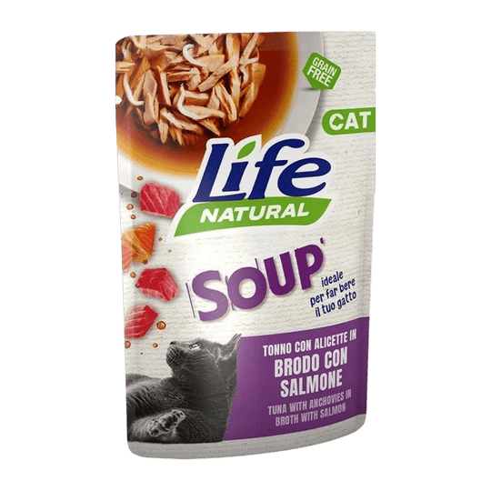 Life Cat Suppe Thunfisch mit Sardellen und Lachs für Katzen, 60 g