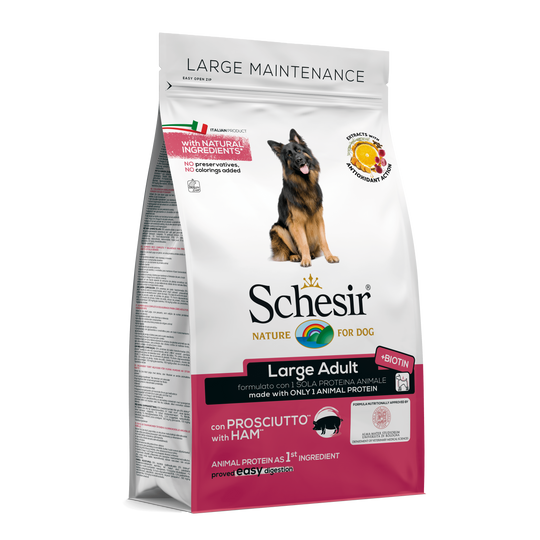 Schesir Large Hundefutter trocken Schinken, 3 kg