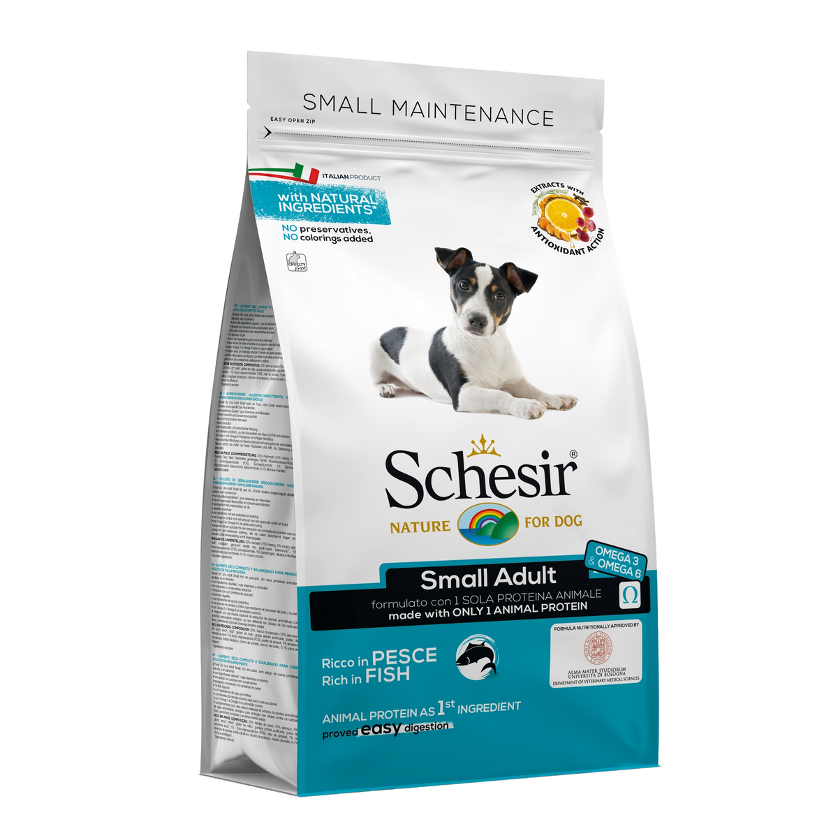 Schesir Small Maintenance Hundefutter trocken Fisch, 800 g