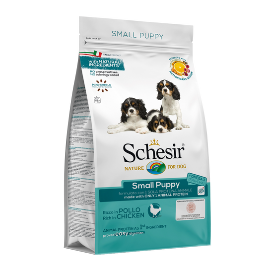 Schesir Small Puppy Trockenfutter Welpe Huhn, 800 g