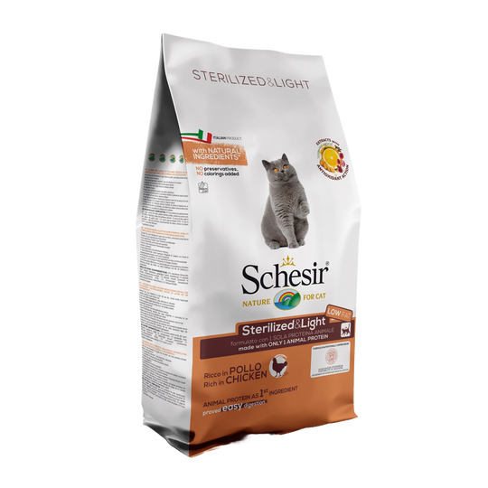 Schesir Sterilised & Light Trockenfutter Katze Huhn, 10 kg