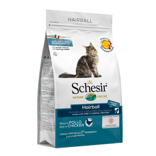 Schesir Hairball Trockenfutter Katze Huhn, 400 g