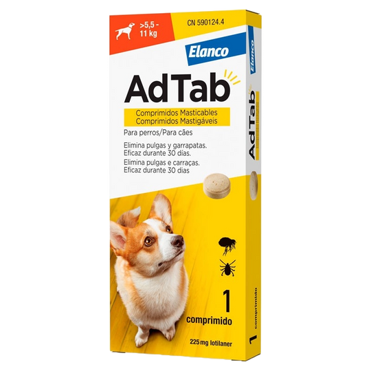 AdTab 225 mg Zeckentablette Hund, über 5,5 bis 11 kg