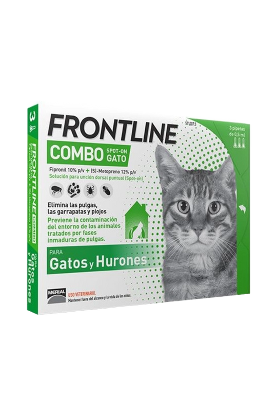 Frontline Combo für Katzen und Frettchen, 3 Pipetten im Blister