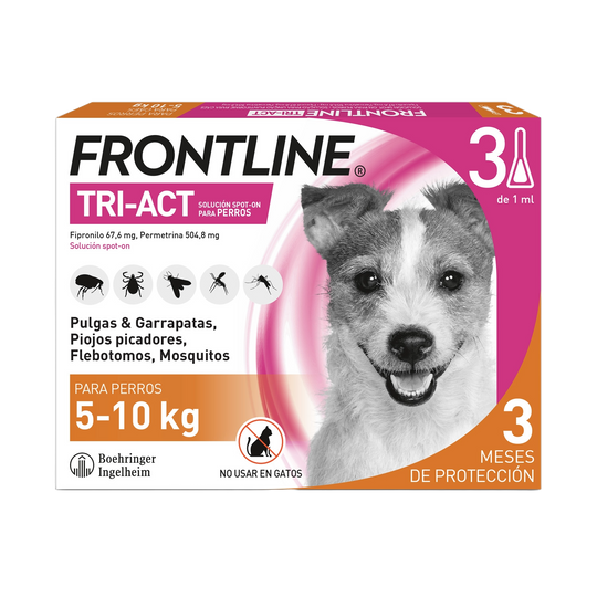 Frontline Tri-Act Spot-on Hund 5–10 kg, 3 Pipetten