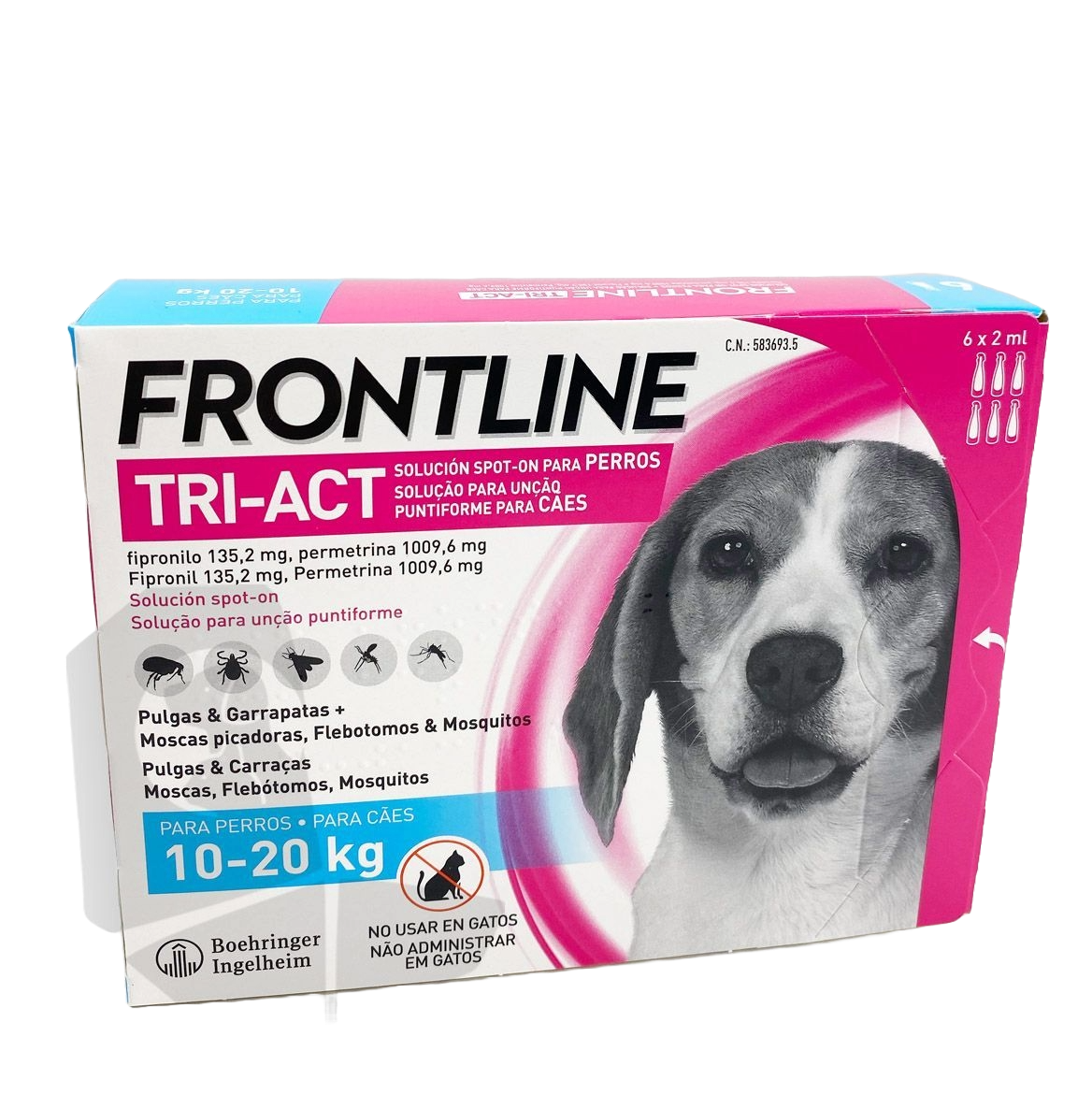 Frontline Tri-Act Spot-on Hund 10–20 kg, 6 Pipetten