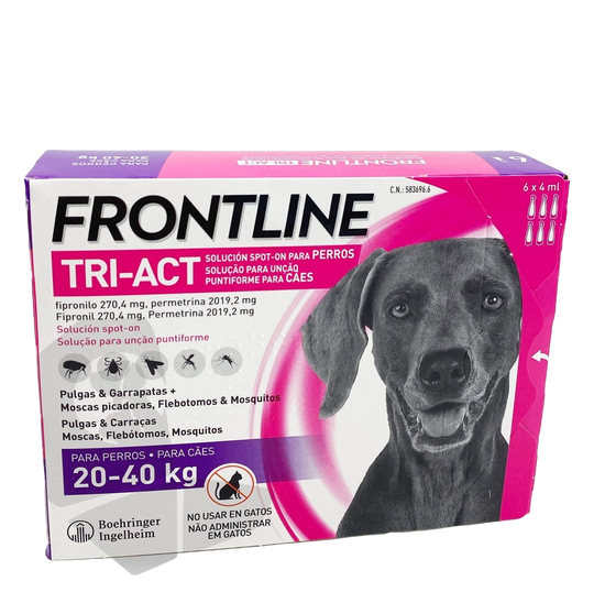 Frontline Tri-Act Spot-on Hund 20–40 kg, 6 Pipetten