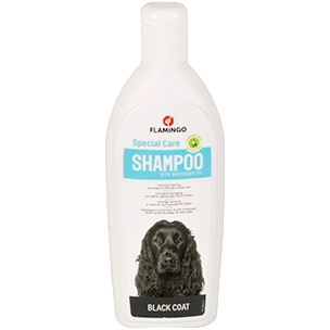 Flamingo Hundeshampoo für dunkles Fell mit Macadamiaöl