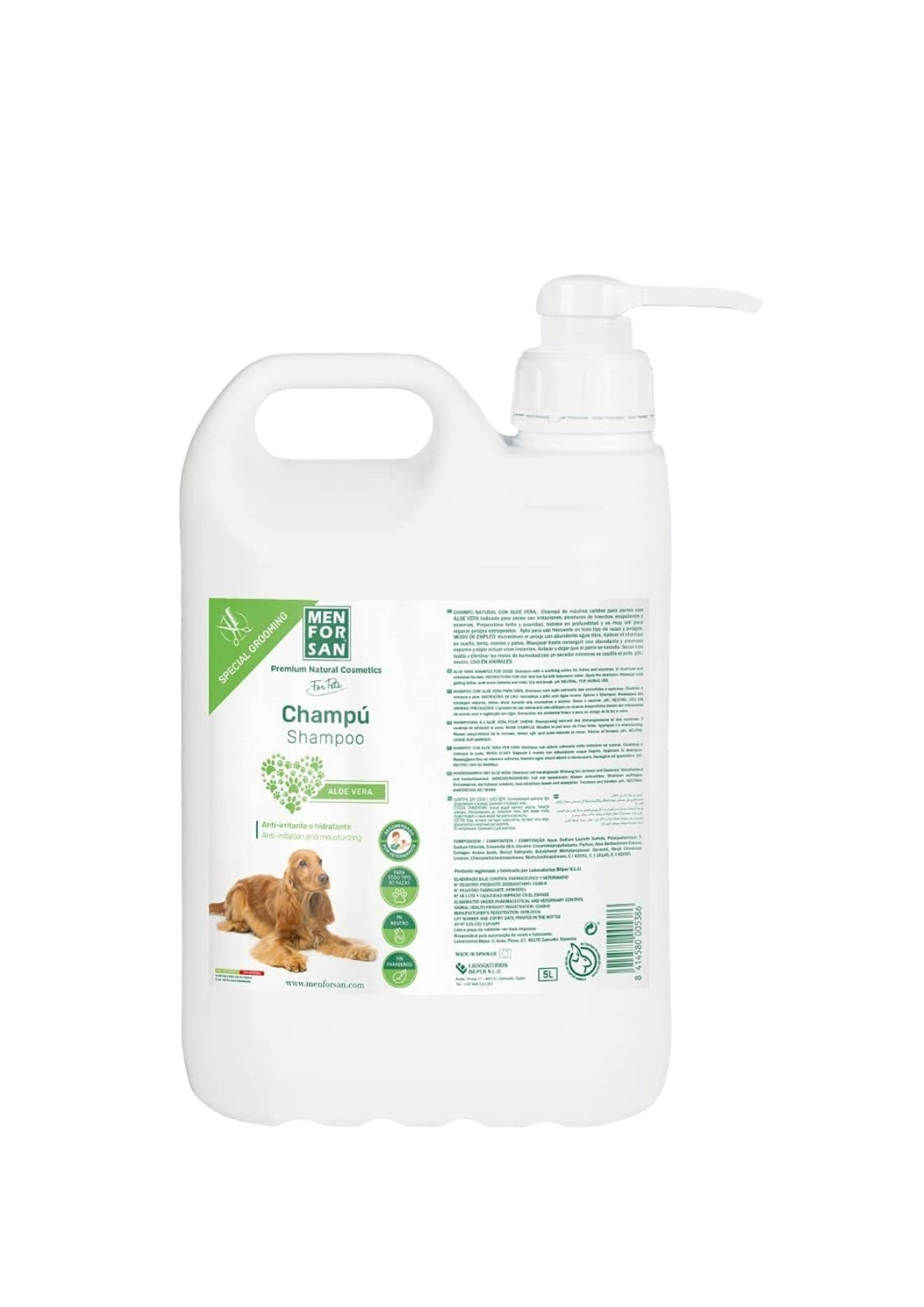 Hundeshampoo Menforsan mit Aloe vera, 5 L