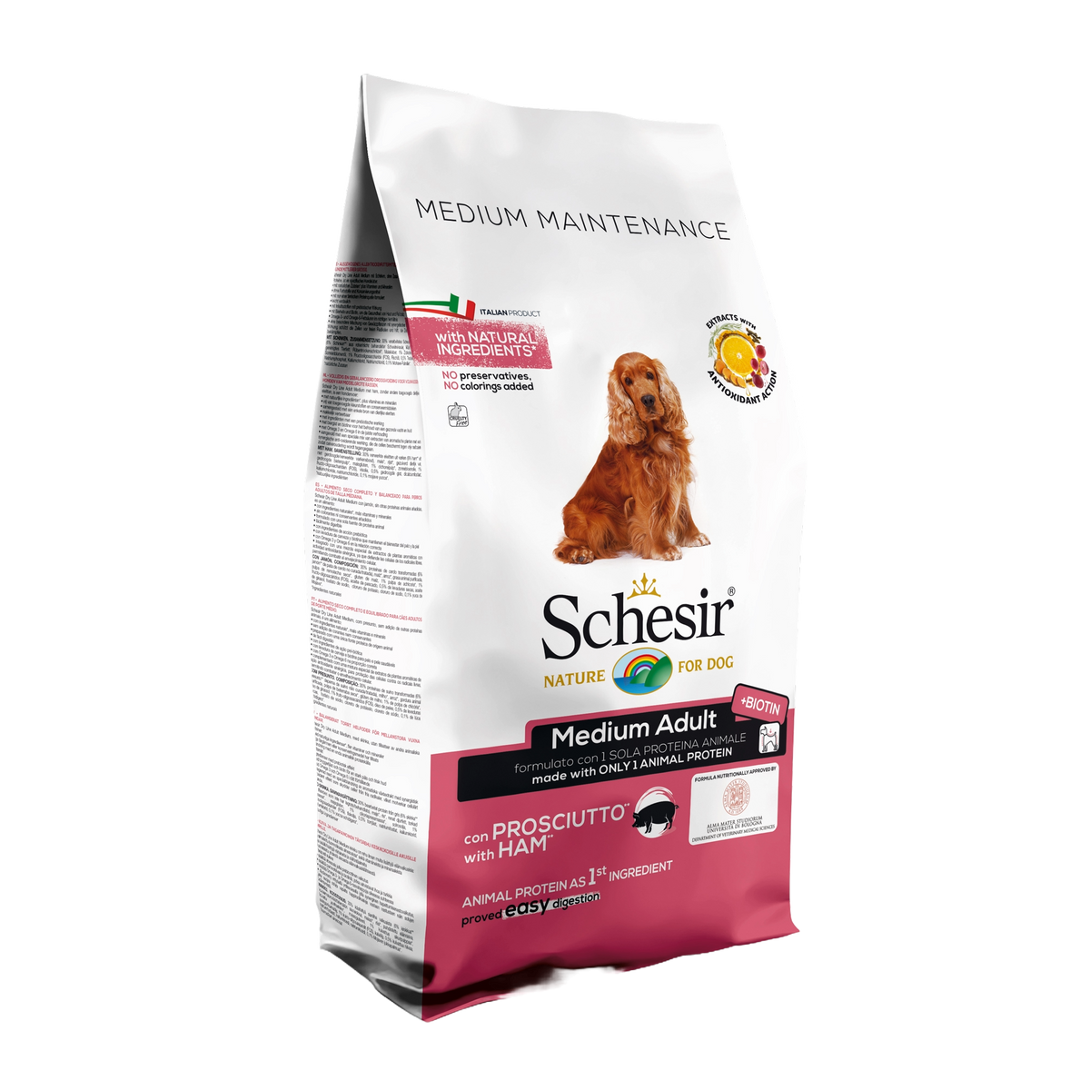 Schesir Medium Maintenance Hundefutter trocken Schinken, 12 kg