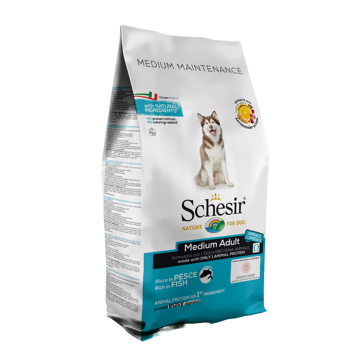 Schesir Medium Maintenance Hundefutter trocken Fisch, 12 kg