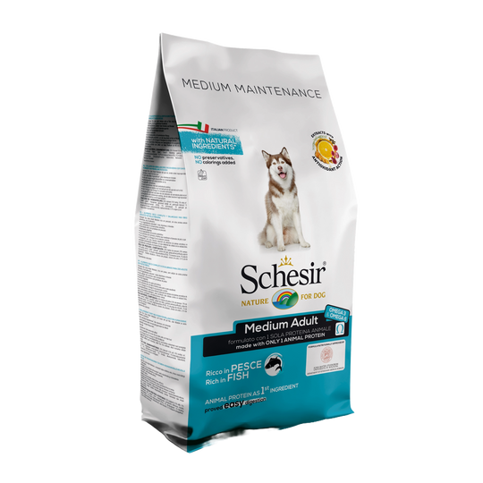 Schesir Medium Maintenance Hundefutter trocken Fisch, 12 kg