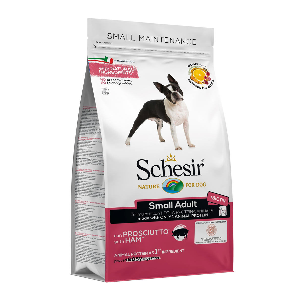 Schesir Small Maintenance Hundefutter trocken Schinken, 2 kg
