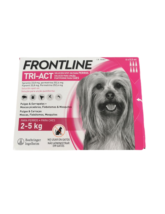Frontline Tri-Act Spot-on Hund 2–5 kg, 6 Pipetten