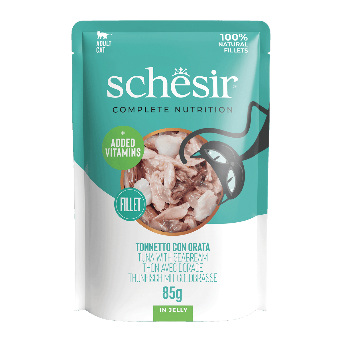 Schesir Nassfutter Katze Thunfisch mit Dorade, Beutel 85 g
