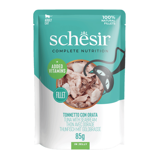 Schesir Nassfutter Katze Thunfisch mit Dorade, Beutel 85 g