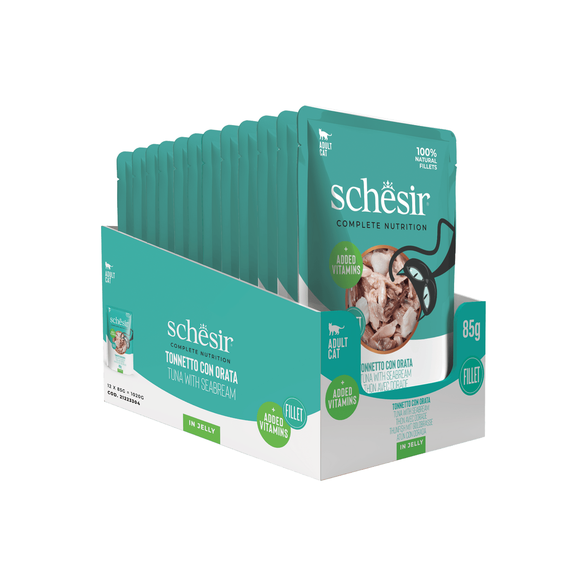 Schesir Nassfutter Katze Thunfisch mit Dorade, Beutel 85 g – Bild 3